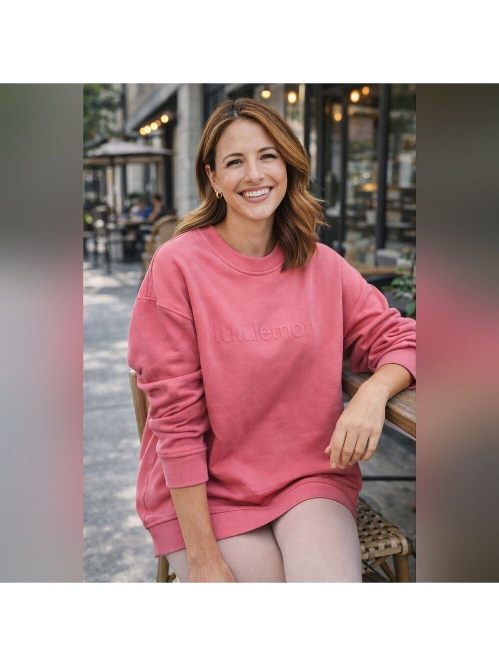 Lululemon Perfectly Oversized Crew Sweatshirt Raspberry Cream Women’s 10